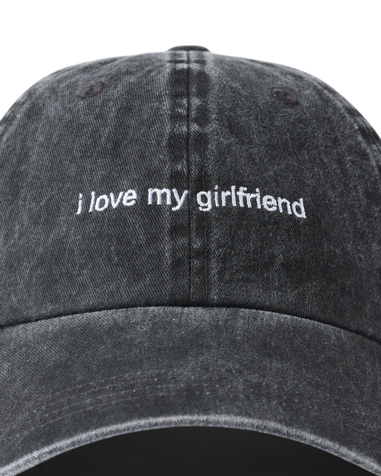 i love my girlfriend - washed black hat
